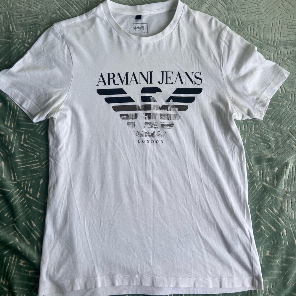 Armani Jeans Eagle White T Shirt